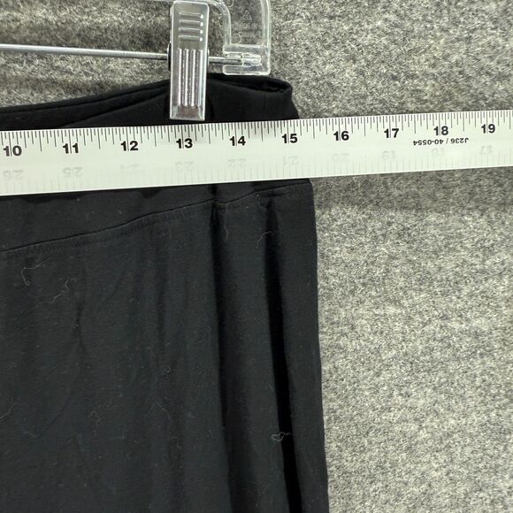 Soma Cropped Pants Women M Medium Black High Rise Flat Front Pull On Rayon - Picture 3 of 8